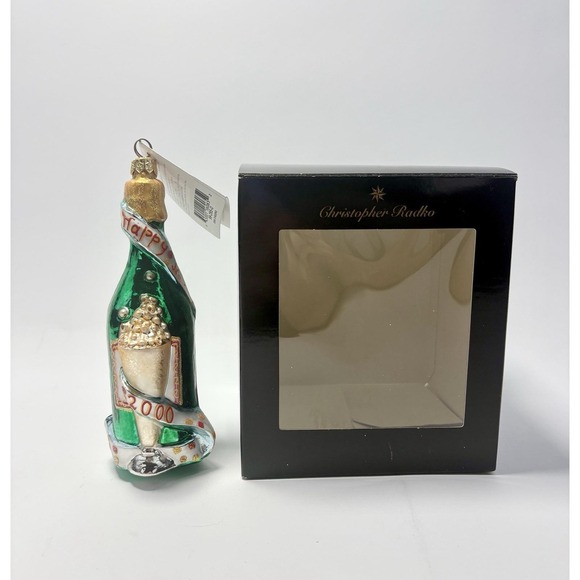 Christopher Radko Cheers Happy New Year 1999 Glass Christmas Ornament 99-285-0 - Picture 6 of 9